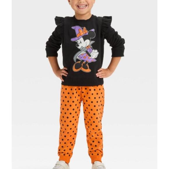 NWT Toddler Girl Disney Minnie Mouse Halloween
Top Bottom‎ Fleece Set Black 5T - Picture 1 of 9